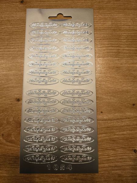 Sticker Schriftsticker -Handgemacht- silber